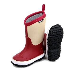 JOZINERA Kids insulted rubber waterproof rain boots red size 2